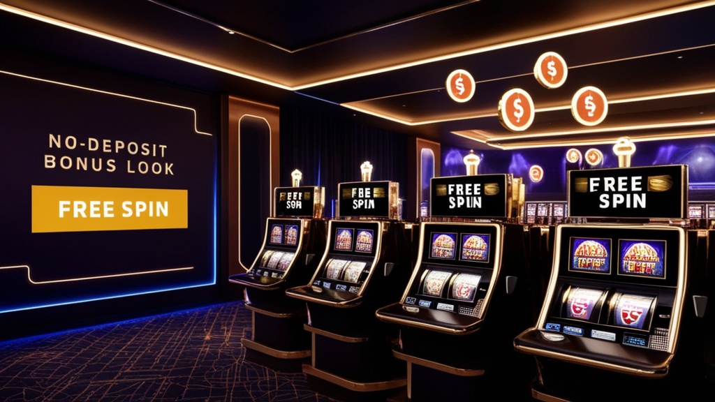 Slot mašine i simboli besplatnih spinova uz ponudu bez depozita u mračnom kazinu